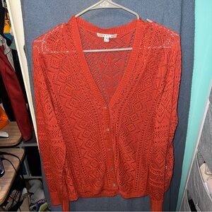 Cyrus Women's Crotched Cardigan in Vibrant Orange